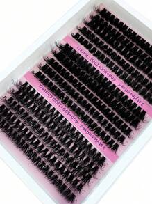 270 stuks 15 trays van elk 60+80+100, zachte en donzige 5D Russische krullende nertsenwimpers, 0,07 mm dik, 8-16 mm gemengde lengte, voor wimperverlenging en make-up - dikke en opvallende zwarte nepwimpers
