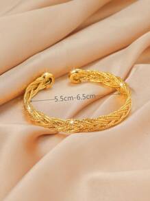 1 brățară minimalistă cu mărgele goale din plasă placată cu aur, cadou elegant pentru femei