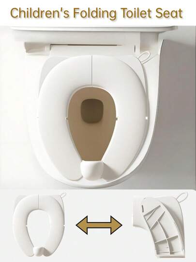 1 Piece Of ABS+TPE Baby Toilet Seat Cushion Foldable And Portable Design Toilet Seat Ring One-Piece Rubber-Coated Design Seamless And Does Not Pinch The Baby's Buttocks Suitable For Family, Hotel, Shopping Mall And Other Bathrooms Suitable For Most Toilets