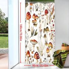 Ultimate Waterproof Shower Curtain With Mushroom And Plant Print - Includes 12 Hooks - Machine Washable - Artistic Design - Polyester Material - Woven Fabric Home Bathroom Decor Fall Decor Bathroom Accessories Back To School