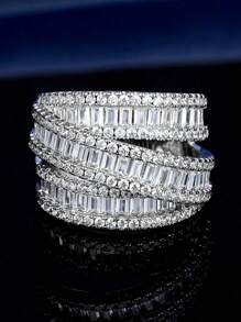 1pc Fashionable Minimalist Versatile Cubic Zirconia Ring - Gold - View 7