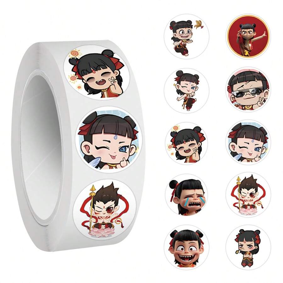 500PCS Nezha Stickers Roll Aesthetic Vinyl Stickers High Quality Stickers Decals Scrapbook,Journaling,Laptop,Bumper,Skateboard,Water Bottles,Computer,Phone Stickers Can Bring A Lot Of Fun To Your Life,Perfect Gifts For Adults&Kids