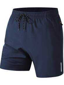 بنطلونات قصيرة رياضية صيفية كاجوال للرجال، بنطلونات قصيرة لعطلات الشاطئ وأنشطة الهواء الطلق، بنطلونات قصيرة صيفية عادية - الأزرق - مشاهدة 2