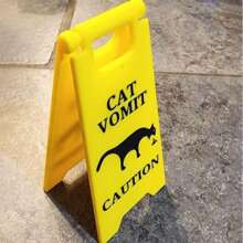 1 pieza de señal divertida de gato vomitando, señal de advertencia de vómito de gato, señales de advertencia de vómito divertidas, regalos de broma lindos, decoración de escritorio novedosa impresa en 3D adecuada para el hogar, el exterior, la oficina y el aula, el mejor regalo para familiares y amigos