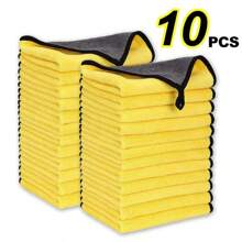 5/10pcs Microfiber Wash Towel Car Cleaning Detailing Car Drying Cloth Window Glass Double Layer Cleaning Cloth Car Wash Supplies