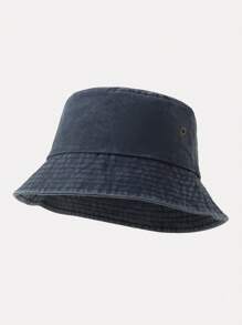 1 pieza Sombrero de cubo de unicolor y transpirable con perforaciones, adecuado para primavera, verano y otoño, sombrero de sol para hombre para uso diario al aire libre. Sombrero de verano adecuado para actividades al aire libre en verano como senderismo y pesca