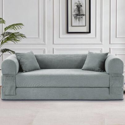 9 Colors Solid Color Corduroy Large Medium Two Size Light Luxury Sit/Lie Convertible Compression Multi-Funtional Sofa Bed Module Free Combination