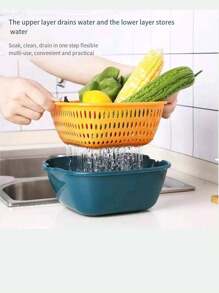 8pcs/6pcs,Drain Basket, Vegetable Wash Basket, Colander Basket, Plastic Filter Basket, Reusable Wash Basket, Kitchen Household Colander, Fruit Wash Basket, Kitchen Supplies, Kitchen Gadgets, Kitchen Accessories