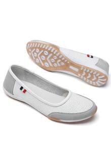 Zapatos planos casuales para mujer, cómodos con suela blanda y talla grande, best-sellers de loafers transpirables y antideslizantes, nuevos zapatos de caminar cómodos de unicolor para primavera/verano
