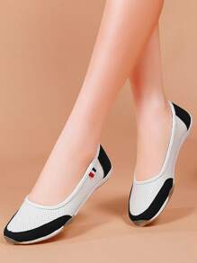 Zapatos planos simples para mujer, cómodos con suela blanda y talla grande, bestsellers con diseño transpirable y antideslizante, nuevos zapatos cómodos para caminar de unicolor para primavera/verano