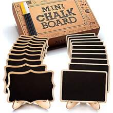 Set de 2 piezas/10 piezas Mini tableros de tiza, letreros de decoración para el hogar, mini pizarras de mensajes, adecuados para bodas, exhibición de pastelerías, hoteles, fiestas, postres, tarjetas de lugar
