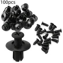 [50/100 pièces Rivets de fixation] 50/100 pièces Rivets de fixation en plastique, agrafes automobiles pour l'intérieur/l'extérieur/le coffre, vis à installation rapide pour le pare-chocs et les ailes, écrous industriels, couvrant le filetage complet