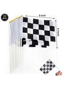 10 件/套交通锥和赛车格子旗黑白旗赛车主题装饰赛车生日派对用品