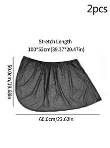2/4 piezas Red mosquitera y parasol para la parte trasera del coche del bebé, cortinas de malla para las ventanas laterales, visera de coche - Negro - Ver 9