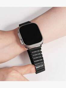 1 pièce Bracelet en acier inoxydable style affaires compatible avec la montre Apple 40mm Ultra2 49mm 44mm 45mm 41mm 42mm 38mm pour hommes et femmes. Bracelet de montre formel compatible avec les séries Apple Watch SE 9 8 7 6 5 4 3 2 1