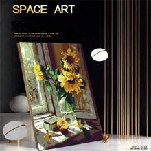 SNA 2025 Nowy styl Słoneczniki Kwiaty Wazon Diy Krzyż Zestawy do Haftu 11CT Druk Tkanina Krzyż Haft Haft Zestawy do Haftu Haftu Wystrój Domu Rękodzieło Prezent