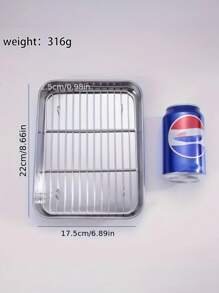 1 Piece Stainless Steel Grill Pan Square Dish Drainer Tray, Sizes 11, 10 And 8.6 Inches, Easy To Clean, Set, Grill Pan Mesh Rack Drainer Prep Tray, Stainless Steel Grill Pan With Cooling Racks - Great For Grilling Meat And Chicken - Available In 3 Sizes, Oven And Dishwasher Friendly! - Multicolor - View 16