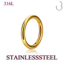 1 pièce Boucle d'oreille circulaire fermée simple non percée, unisexe, en titane G23 hypoallergénique/acier inoxydable 316L, multi-usage pour les oreilles, le nez, les lèvres