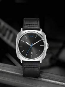 TOMI Relógio de quartzo masculino TOMI com óculos de sol, design de mostrador minimalista moderno e descolado, calendário, pulseira de liga de zinco, caixa de presente para homens, adequado para a vida diária, negócios, dia dos pais, dia dos namorados