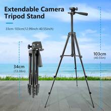 10 Inch Ring Light With Stand, LED Selfie Ring Light With Extendable Tripod Stand & Phone Holder For Live Stream/Makeup/Video,Compatible With All Phones