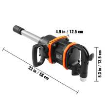 1" Air Impact Wrench Or 1/2" Drive Air Impact Gun Wrench, Up To 5175 Ft Or 3160ft Or 880ft-Lbs Beast Reverse Torque Output Pneumatic Impact Gun W/ 8 Inch Extended Anvil For Repairs And Maintenance Of Heavy Duty Machinery/Semi-Truck/Bus - Wind Cannon Type 1"-3160 Ft-lbs - View 9