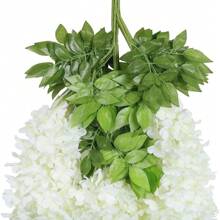 Paquetes de 12/24/36 Enredaderas artificiales de flores de glicinia colgantes de ratán y seda para decoración del hogar, fiestas, bodas, cumpleaños y graduaciones, de colores variados