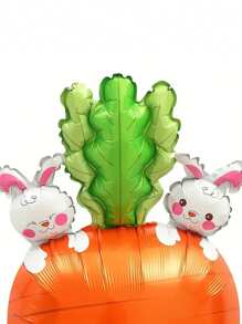1pc Giant Standing Carrot Balloon With Rabbit, Suitable For Easter, Birthday, Farmhouse, And Festival Party Decorations, Indoor Atmosphere Background, And Photo Props