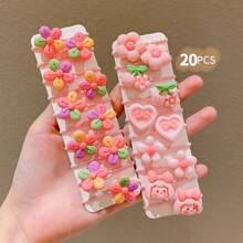 20/30/40pcs Girls Colorful Cute Cartoon Hair Scrunchies