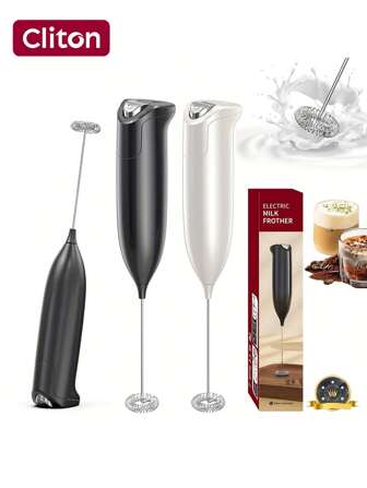 CLITON Elektrikli Süt Köpürtücü Elde Taşınabilir, El Mikseri Süt Köpürtücü, Kahve İçin Köpürtücü Çubuk, Pil ile Çalışır (Dahil Değildir) İçecek Mikseri Matcha Çırpıcı, Köpük Yapıcı, Frappe Sıcak Çikolata, Kapuçino, Latte, Noel Hediyeleri, Yeni Yıl Hediyeleri, Mutfak Hediyeleri