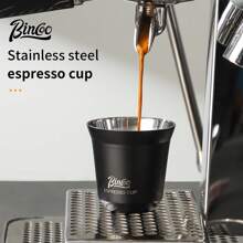 Bincoo Stackable Insulated Espresso Cups Set,2 Pack Stainless Steel Double Wall Insulated Coffee Cups Demitasse Cups For Drinking