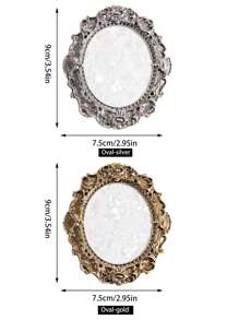 1 pieza Bandeja de exhibición de joyería vintage dorada y plateada, accesorio de fotografía de joyería de pequeño nicho, de vuelta a clases