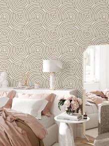 3卷几何图案壁纸，自粘可移除彩色背景壁纸，适用于家居装饰、客厅、卧室、家具翻新，尺寸为17.7英寸 x 78.7英寸/118.1英寸。生日、毕业、房间装饰、墙面装饰、浴室、卧室、家居装饰的理想礼物。 - 彩色 - 查看 11