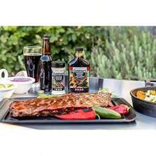 - Bandejas para Preparar y Servir a la Parrilla, Bandeja de Barbacoa de 17 x 10.5 Pulgadas, Segura para Manejar Alimentos, 2 bandejas de anidamiento aptas para lavaplatos, Negro y Rojo - Rojo - Ver 5