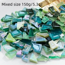 150g/5,3oz Azulejos de Mosaico de Vidro de Tamanhos Mistos, Suprimentos DIY para Projetos Artísticos, Acessórios de Artesanato de Decoração Doméstica, Suprimentos de Vidro