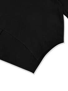 Bluză Femei Culoare Solidă Gât Rotund cu tiv Asimetric Pentru Primăvara/Vara