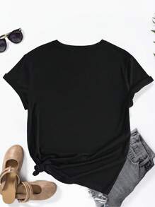 Camiseta de Cuello Redondo con Estampado de Mamá y Abuela, Top Casual de Manga Corta para Primavera y Verano, Ropa para Hombres y Mujeres - Negro - Ver 4