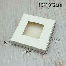 10pcs/Pack White Cardboard Gift Display Packaging Boxes With Transparent PVC Window For Handmade Jewelry Craft Packaging - White Square Window Box - View 7