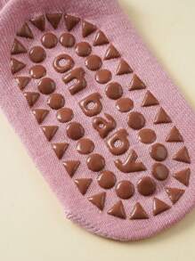 10 双儿童圆点胶袜，带有可爱的笑脸图案，适合婴儿在室内和室外使用 - 彩色 - 查看 3