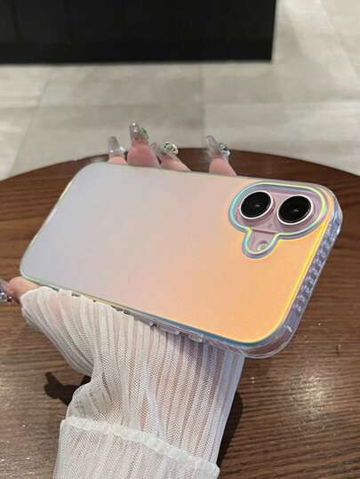 1pc Colorful Gradient Laser Phone Case, Compatible With IPhone 11 12 13 14 Plus 15 16 Pro Max, Anti-Drop Protective Cover Waterproof Shockproof Scratch Resistant