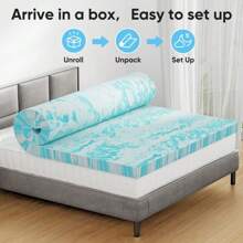 Sweet Furniture Memory Foam Bed Topper With Cooling Gel Swirl Infusion - Perfect Gift For A Cozy Sleep - 3 inches-KING - View 7