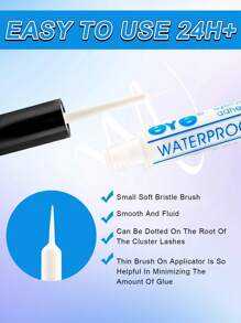 5ml Pegamento para pestañas, de secado rápido y fácil de usar, adecuado para diferentes pestañas postizas, resistente al agua y de larga duración, no se desprende fácilmente - Azul - Ver 4