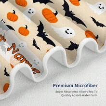 [1pc] Customized Ghost Print Beach Towel, Super Absorbent Quick Dry Swimming Towel, Ideal For Beach, Swimming, Outdoor Camping Travel, Essential Beach Gear Summer,Holiday