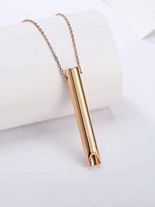 1pc Stainless Steel Breathe Adjustable Necklace Pendant, Unique Stress Relief Gift For Him/Her