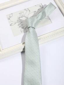 1 pièce Cravate décontractée de mode pour homme, motif vert menthe unicolore, haute densité de 1200 aiguilles, faite main. Convient pour les fêtes, sorties, école, mariage, correspondance de scène