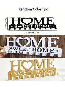 钥匙挂钩家用字母创意挂钩门上收纳架铁艺简约墙壁衣架黑色钥匙扣壁挂式收纳架，金属艺术装饰挂钩，可挂外套、帽子、入口走廊、厨房 - 彩色 - 查看 13