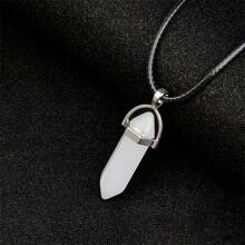 1/5/10/20/30/50/100/200pcs Natural Crystal Glass Stone Glow-In-The-Dark Pendant Necklace, Unisex Crystal Gemstone Chakra Crystal Jewelry, PU Cord Couples Jewelry Gift, Holiday Party Supplies - Multicolor - View 14