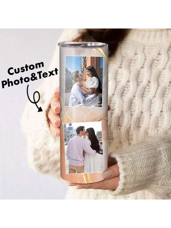 1Pc 20Oz Custom Name And Photo Stainless Steel Tumbler, Featuring A Daily Style Design With A Lid, Is Perfect For Personalizing With Your Photo And Name. This Stylish Bottle, Designed For Everyday Use, Combines Practicality With A Personal Touch. It Makes A Thoughtful Gift For Friends, Family, Or Anyone Who Enjoys A Customized And Functional Accessory In Their Daily Life.