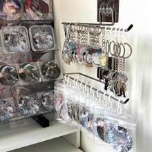 1 件/2 件壁挂式钥匙扣展示架，多功能存储整理器，用于徽章、饰物、珠宝、发饰 - 节省空间