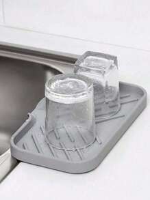 1/2 piezas Felpudo para grifos de cocina - Protector antideslizante de silicona con soporte para esponja de secado rápido - Perfecto para cocina y baño, felpudo de drenaje esencial para grifos