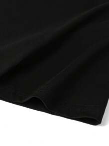 Women Round Neck Short Sleeve Fashion Heart Print Casual Daily T-Shirt Graphic Tees Women Tops - 黑色 - 查看 4